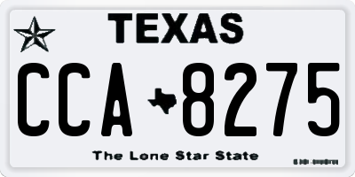 TX license plate CCA8275