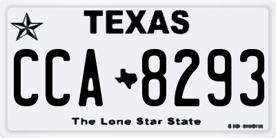TX license plate CCA8293