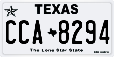 TX license plate CCA8294