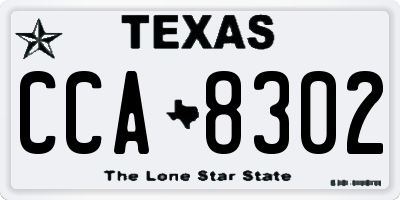 TX license plate CCA8302