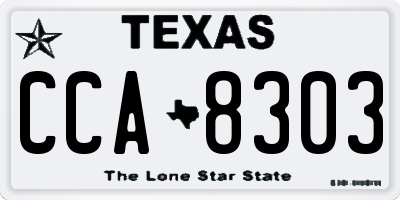 TX license plate CCA8303
