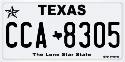 TX license plate CCA8305