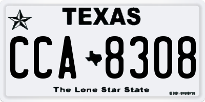 TX license plate CCA8308