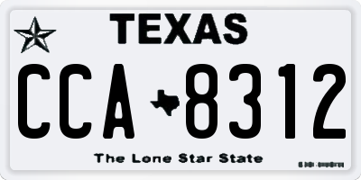 TX license plate CCA8312