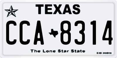 TX license plate CCA8314