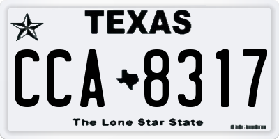TX license plate CCA8317
