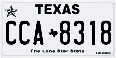 TX license plate CCA8318