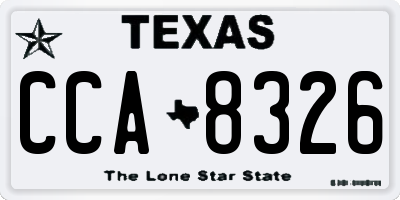 TX license plate CCA8326
