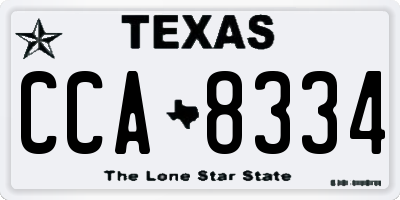 TX license plate CCA8334