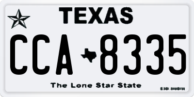 TX license plate CCA8335