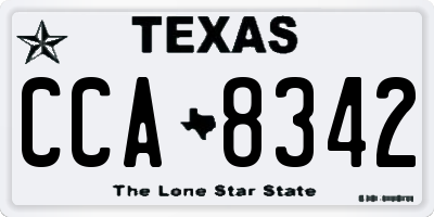 TX license plate CCA8342