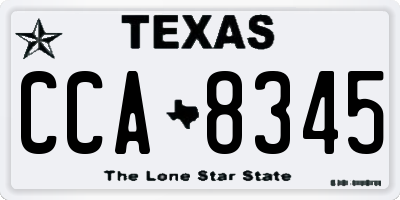 TX license plate CCA8345