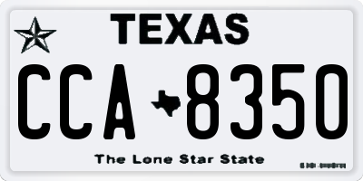 TX license plate CCA8350
