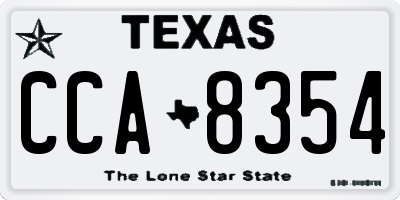 TX license plate CCA8354