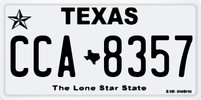 TX license plate CCA8357
