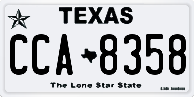 TX license plate CCA8358