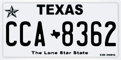 TX license plate CCA8362