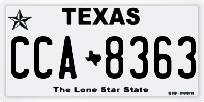 TX license plate CCA8363