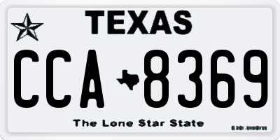 TX license plate CCA8369