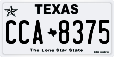 TX license plate CCA8375