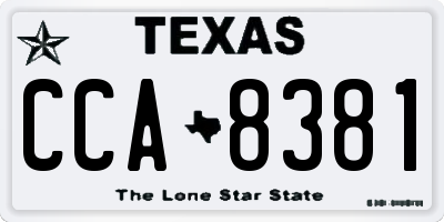 TX license plate CCA8381