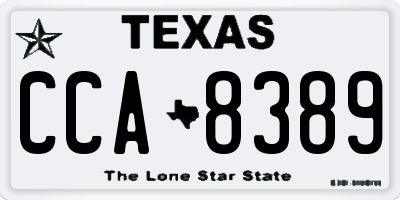 TX license plate CCA8389