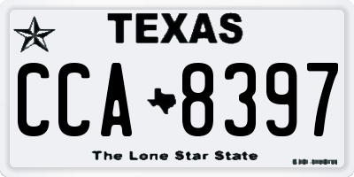 TX license plate CCA8397