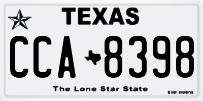 TX license plate CCA8398