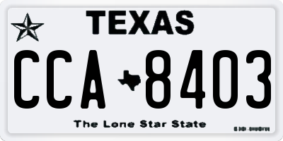 TX license plate CCA8403