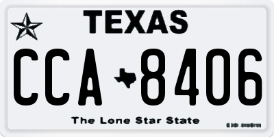 TX license plate CCA8406