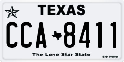 TX license plate CCA8411