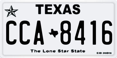 TX license plate CCA8416