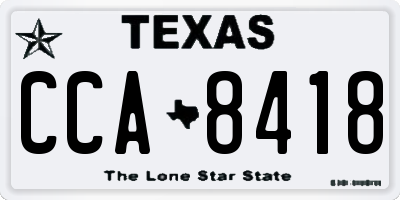 TX license plate CCA8418