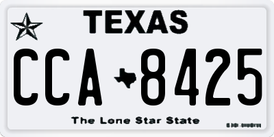 TX license plate CCA8425