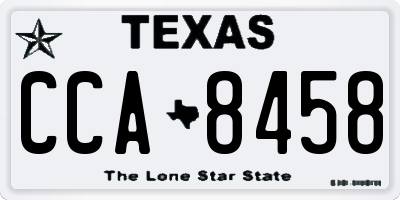 TX license plate CCA8458