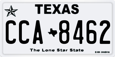 TX license plate CCA8462
