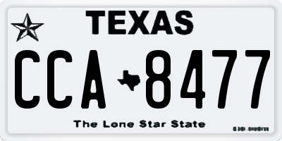 TX license plate CCA8477