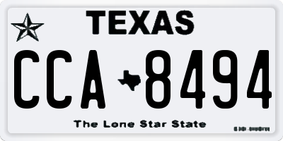 TX license plate CCA8494