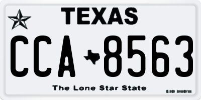 TX license plate CCA8563
