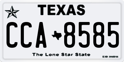 TX license plate CCA8585