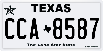 TX license plate CCA8587