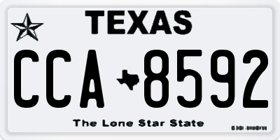 TX license plate CCA8592