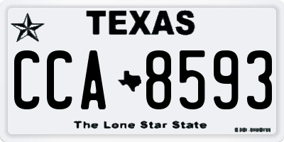 TX license plate CCA8593