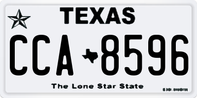 TX license plate CCA8596