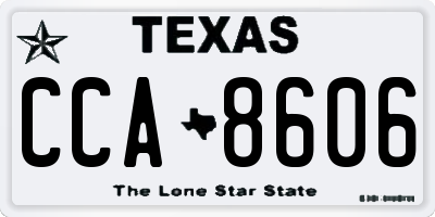TX license plate CCA8606