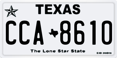 TX license plate CCA8610
