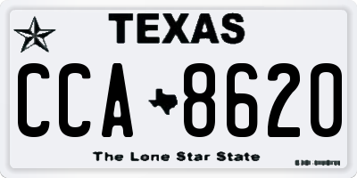 TX license plate CCA8620
