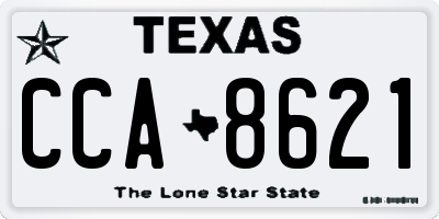 TX license plate CCA8621
