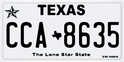 TX license plate CCA8635