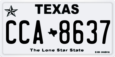 TX license plate CCA8637